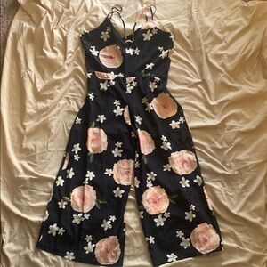 Floral Black Jumpsuit